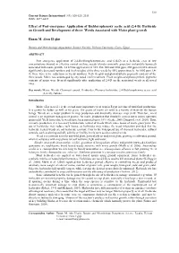 Effect of Post-Emergence Application of Dichlorophenoxy Acetic Acid (2,4-D) Herbicide on Growth and Development of Three Weeds Associated with Maize Plant Growth