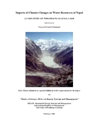 Impacts of Climate Changes on Water Resources of Nepal