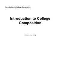 Introduction to College Composition