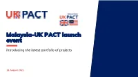Malaysia-UK PACT Launch Event