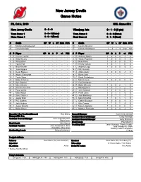 New Jersey Devils Game Notes