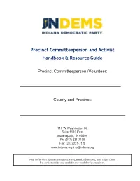 Precinct Committeeperson and Activist Handbook & Resource Guide