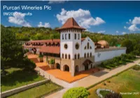 Purcari Wineries Plc 9M2020 Results