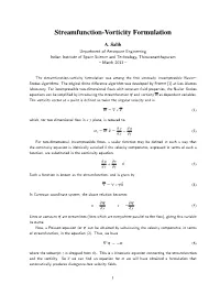 Streamfunction-Vorticity Formulation