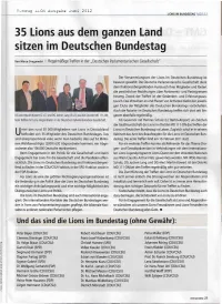 35 Lions Aus Dem Ganzen Land Sitzen Im Deutschen Bundestag