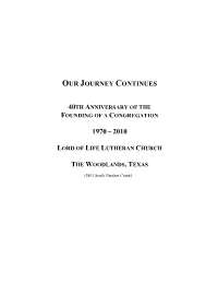 40Th Anniversary of the Founding of a Congregation
