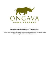 General Information Manual – “The Fine Print”