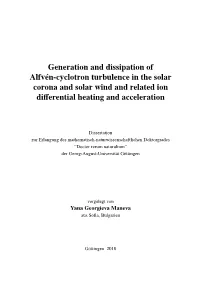 Generation and Dissipation of Alfvén-Cyclotron Turbulence in the Solar Corona and Solar Wind and Related Ion Diﬀerential Heating and Acceleration