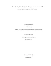 Linux Operating System Configuration Management Framework: a Scalable And