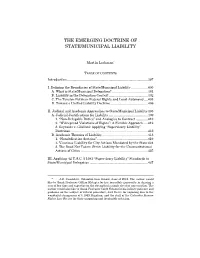 The Emerging Doctrine of State/Municipal Liability