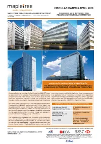 Circular Dated 6 April 2018