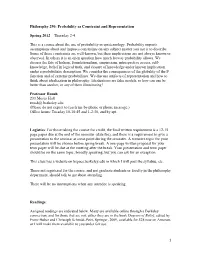 Probability in Epistemology