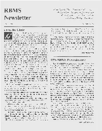 RBMS Newsletter