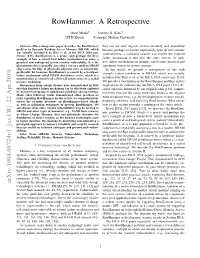 Rowhammer: a Retrospective