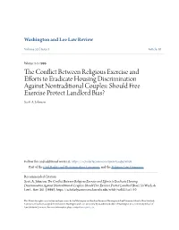The Conflict Between Religious Exercise and Efforts to Eradicate