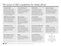 The Scope of UBS's Capabilities for Family Offices