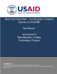 Assessment of Haiti Alternative Cooking Technologies Program