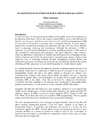 Do Institutions Matter for Public Service Broadcasting?