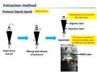 Extraction Method Protocol (Liquid-Liquid) About 3 Times Halogenated Solvent Will Be the Lower Layer