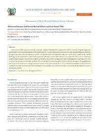 Management of Mites Through Different Tactics; a Review