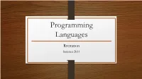 Programming Languages