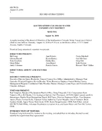 SECWCD August 16, 2018 1 RECORD of PROCEEDING