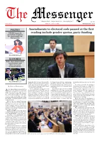 Amendments to Electoral Code Passed at the First Reading Include Gender