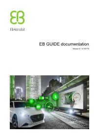 EB GUIDE Documentation Version 6.1.0.101778 EB GUIDE Documentation