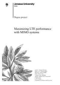 Maximizing LTE Performance with MIMO Systems