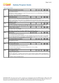 Sydney Program Guide