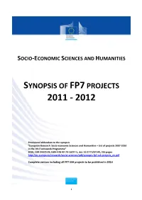 Synopsis of Fp7projects