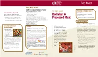 AICR Info on Red-Processed Meat