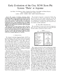 Early Evaluation of the Cray XC40 Xeon Phi System 'Theta' at Argonne
