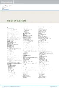 Index of Subjects