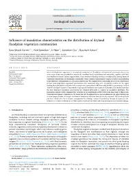 Influence of Inundation Characteristics on the Distribution of Dryland Floodplain Vegetation Communities