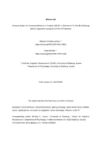 Manuscript Analysis System for Emotional Behavior in Football