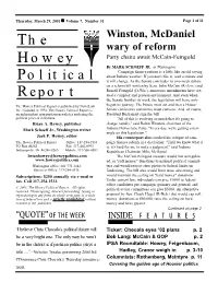The Howey Political Report Is Published by Newslink Begun Its Journey
