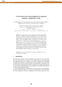 Vector-Based Word Representations for Sentiment Analysis: a Comparative Study