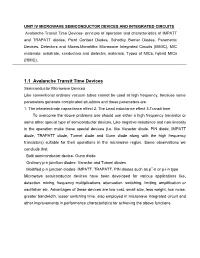 1.1 Avalanche Transit Time Devices