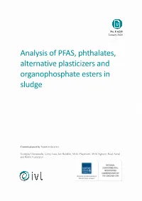 Analysis of PFAS, Phthalates, Alternative Plasticizers and Organophosphate Esters in Sludge