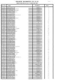 Calcutta University B.A.Ll.B. Page: 1 Merit Wise List of All Candidates 2019