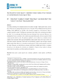 Julian Ernst Et Al.: a Qualitative Content Analysis of User Comments on Youtube Related to Counter Speech Videos