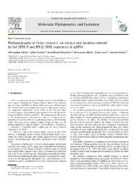 Phylogeography of Cistus Creticus L. on Corsica and Sardinia Inferred by the TRNL-F and RPL32-TRNL Sequences of Cpdna
