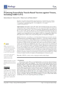 Promising Extracellular Vesicle-Based Vaccines Against Viruses, Including SARS-Cov-2