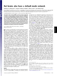 Rat Brains Also Have a Default Mode Network