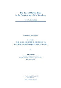 The Role of Marine Biota in the Functioning of the Biosphere