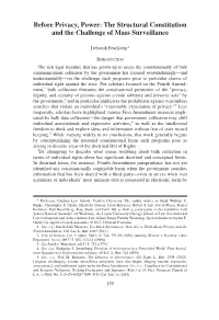 The Structural Constitution and the Challenge of Mass Surveillance
