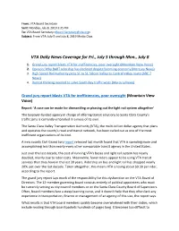 VTA Daily News Coverage for Fri., July 5 Through Mon., July 8 1