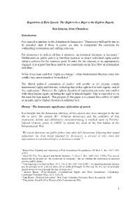 1 Regulation of Hate Speech