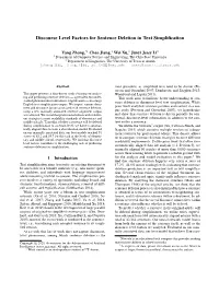Discourse Level Factors for Sentence Deletion in Text Simplification